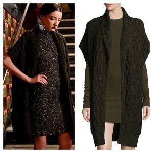 Alice + Olivia/  Darryl army olive green Oversized Duster Sweater cardigan M